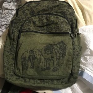 Donated: Super Cute Green Elephant Book-bag